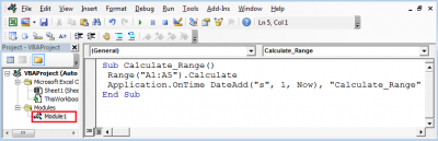 Auto Refresh Excel Every 1 Second Using VBA in Excel