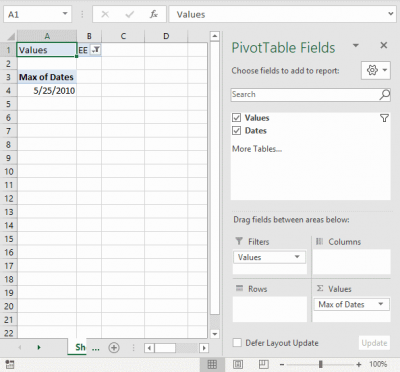 How to lookup or find value with max or last Date in Excel