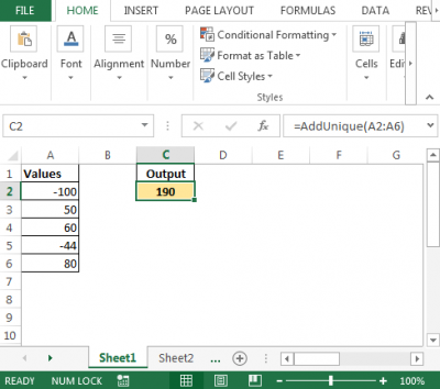 Add Only Distinct Positive Values with VBA