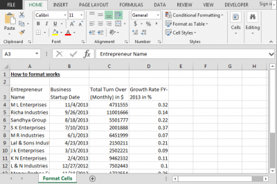 What is Format Cells in Excel?