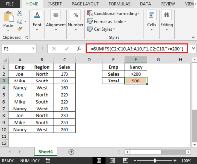 Sumproduct Function with Multiple Columns