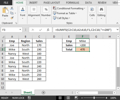 Sumproduct Function with Multiple Columns