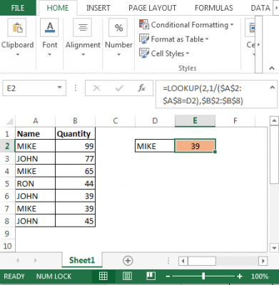 Vlookup to Find Last Matching Value