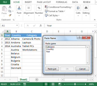 a to z ms excel shortcut keys