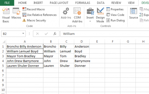 How to Split Column through VBA