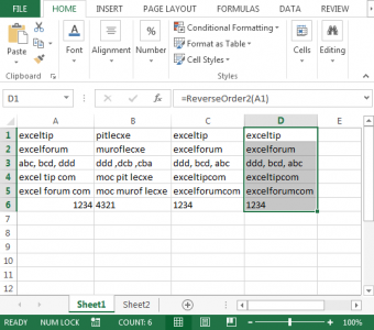 How to get Text & Number in Reverse through VBA in Microsoft Excel