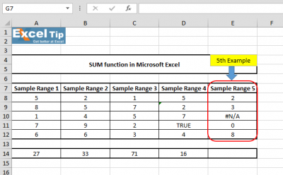 How to use SUM function in Microsoft Excel