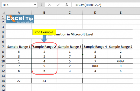 How to use SUM function in Microsoft Excel