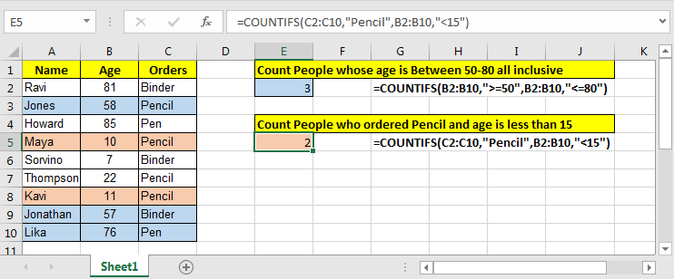 COUNTIFS Two Criteria Match