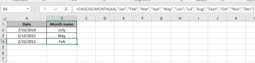 How to Get Month name from Date in Excel