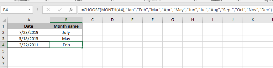 How To Get Month Name In Excel From Number