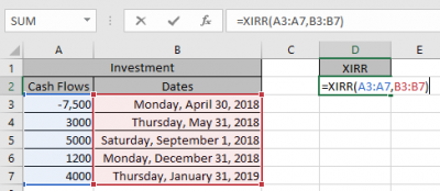 How to use the Excel XIRR function