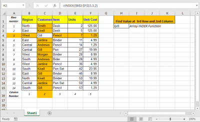 How to Use the INDEX Function in Excel