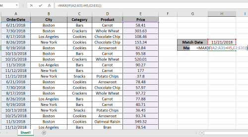 Calculate Max if condition match