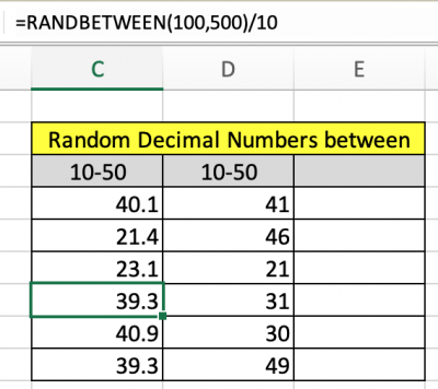 How to use RANDBETWEEN function in Excel