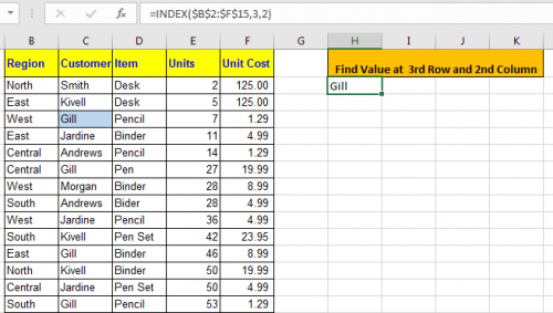 How to Use the INDEX Function in Excel