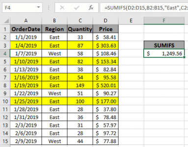 How to Use SUMIFS Function in Excel