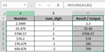 How To Use Round Function In Excel