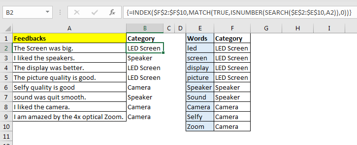 Categorize String Based On Keywords In Excel 