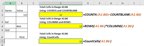 Excel Count All Cells In Range