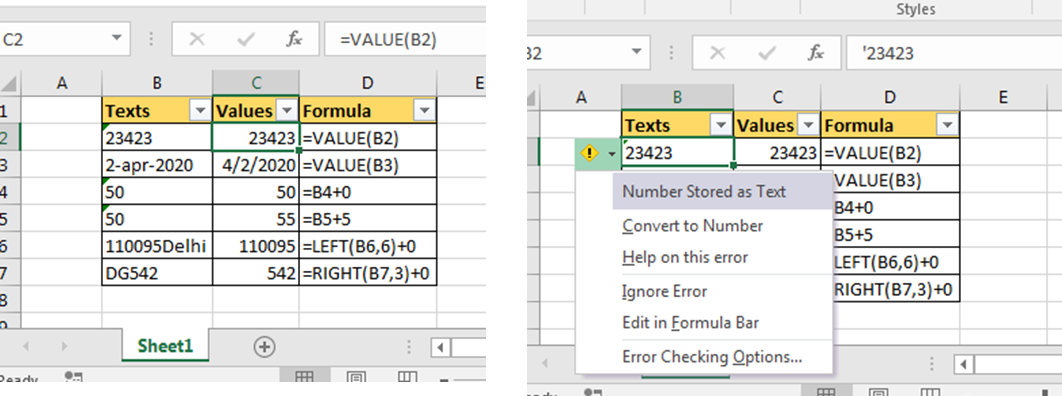 Convert Text To Number Excel