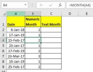 How to Get Month From Date in Excel