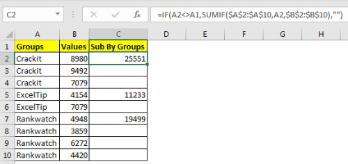 sum-by-groups-in-the-excel-table