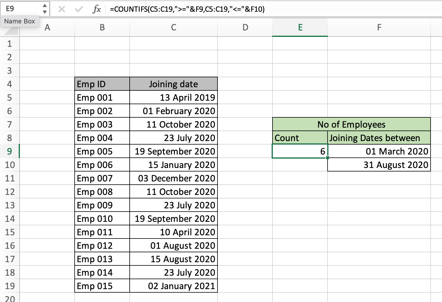 how-to-count-cells-between-values-in-excel