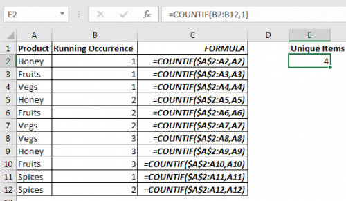 How to do Running Count of Occurance in Excel