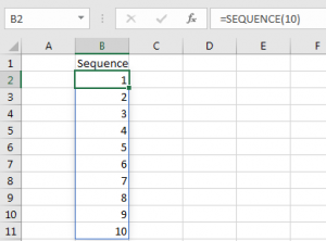 The SEQUENCE Function in Excel