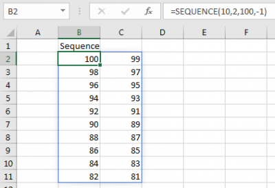 The SEQUENCE Function in Excel