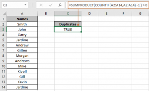 How to Know If Any Duplicates in a Range in Excel