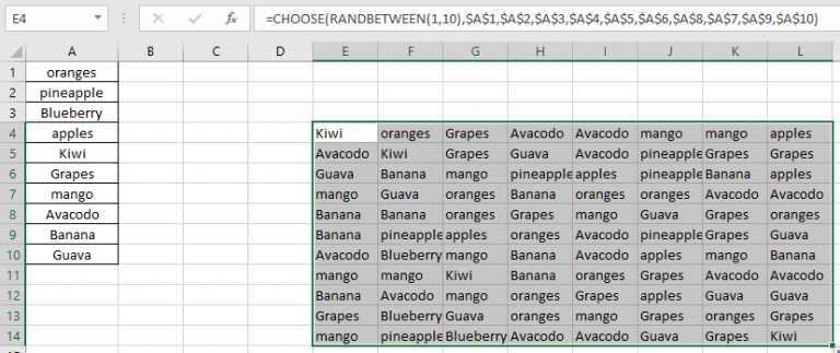 How To Generate Random Text Values In Excel