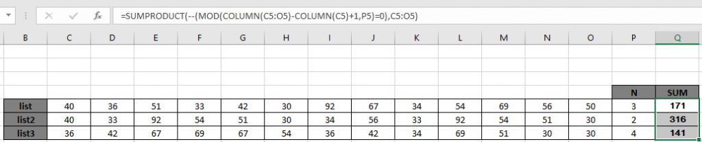 Sum Every Nth Column In Excel 1831