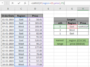 Find nth largest with criteria & nth smallest with criteria in excel