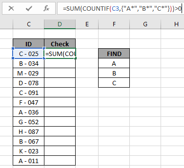 Count Cells If Starts With A B Or C In Range In Excel