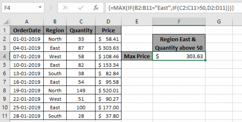 How to find minimum value with multiple criteria in Excel