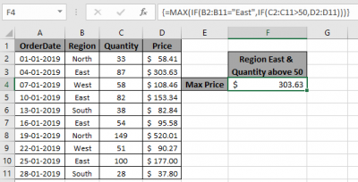 Find Maximum if multiple criteria in Excel