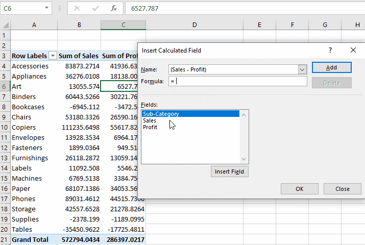 Add Modify Or Delete A Calculated Field In A Pivot Table In Excel