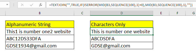 How To Remove Numbers From Alphanumeric String In Excel