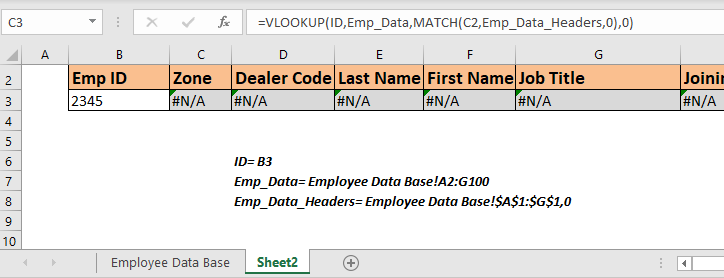 Get Employee Information Using Vlookup In Excel