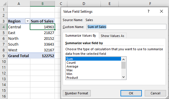 How To Use Pivot Table Field Settings And Value Field Setting