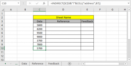 Excel increment cell reference using INDIRECT function