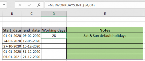 How To Get Net Working Days In Excel