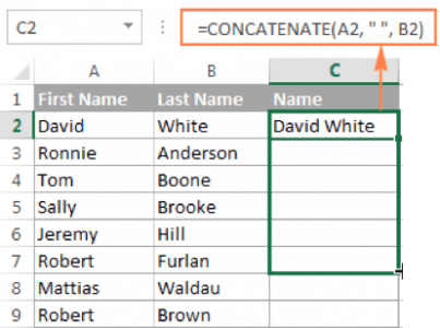 How to concatenate or merge in Excel