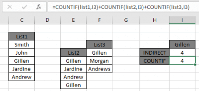 How to COUNTIF with non-contiguous range in Excel